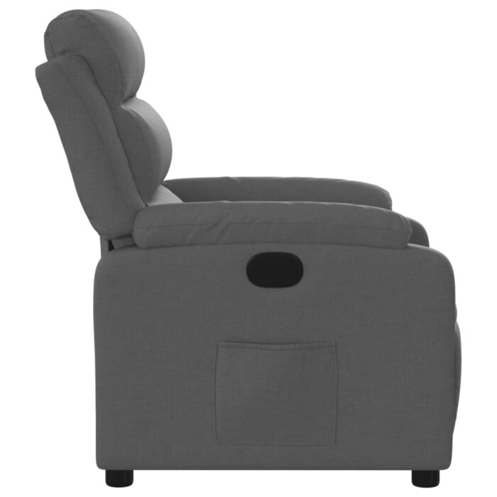 Fauteuil inclinable en tissu gris foncé – Image 5