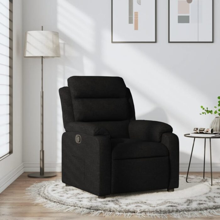 Fauteuil inclinable en tissu noir – Image 1