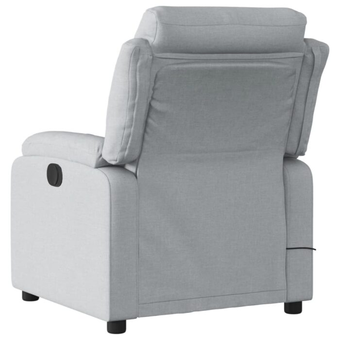 Fauteuil de massage inclinable gris clair tissu – Image 2
