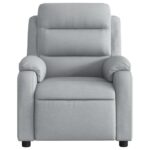 Fauteuil de massage inclinable gris clair tissu – Image 5