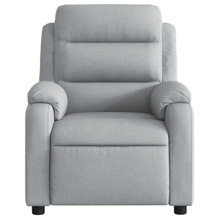 Fauteuil de massage inclinable gris clair tissu – Image 5