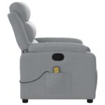 Fauteuil de massage inclinable gris clair tissu – Image 6