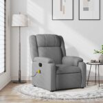 Fauteuil de massage inclinable gris clair tissu