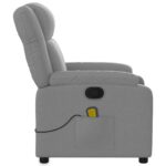 Fauteuil de massage inclinable gris clair tissu – Image 6
