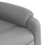 Fauteuil de massage inclinable gris clair tissu – Image 7
