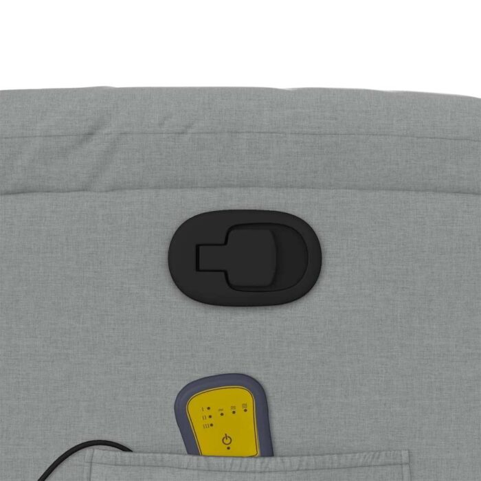 Fauteuil de massage inclinable gris clair tissu – Image 8