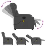 Fauteuil de massage inclinable gris foncé tissu – Image 3