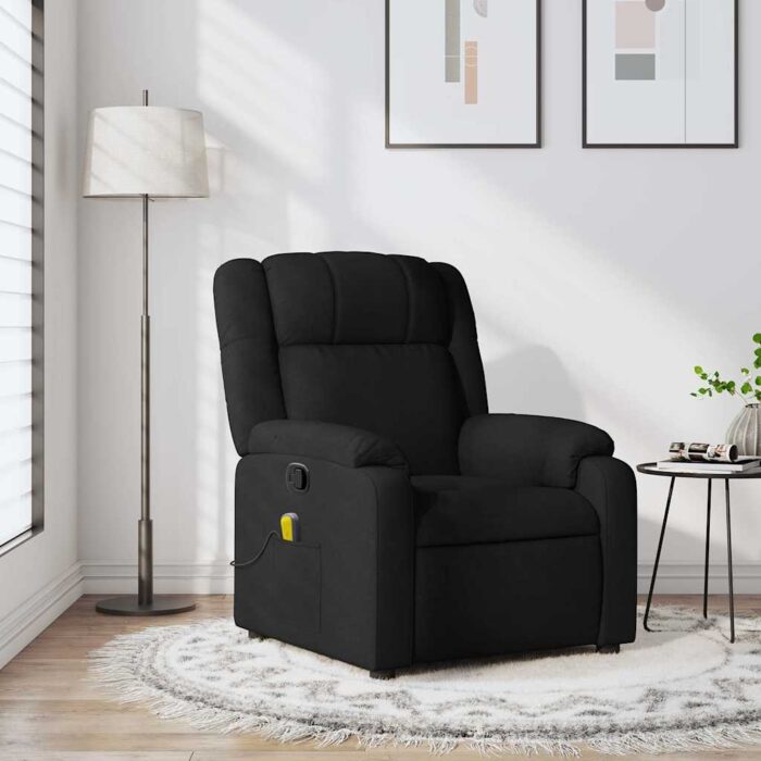 Fauteuil de massage inclinable noir tissu – Image 1