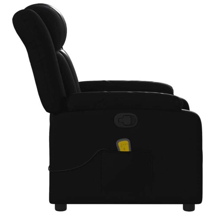 Fauteuil de massage inclinable noir similicuir – Image 6