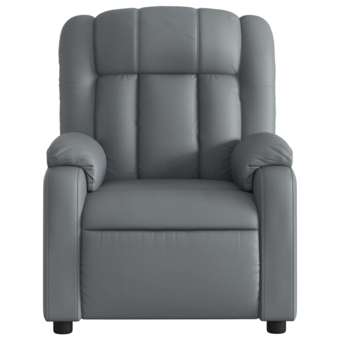 Fauteuil de massage inclinable gris similicuir – Image 5