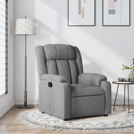 Fauteuil inclinable en tissu gris clair