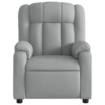 Fauteuil inclinable en tissu gris clair – Image 4