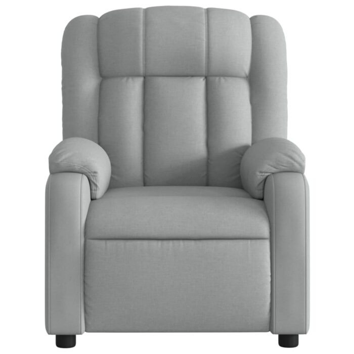 Fauteuil inclinable en tissu gris clair – Image 4