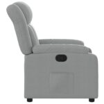 Fauteuil inclinable en tissu gris clair – Image 5