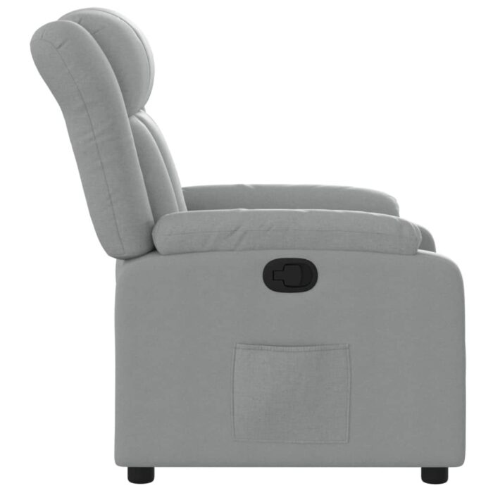 Fauteuil inclinable en tissu gris clair – Image 5