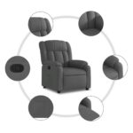 Fauteuil inclinable en tissu gris foncé – Image 3