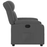 Fauteuil inclinable en tissu gris foncé – Image 5