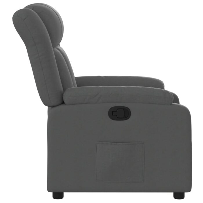 Fauteuil inclinable en tissu gris foncé – Image 5