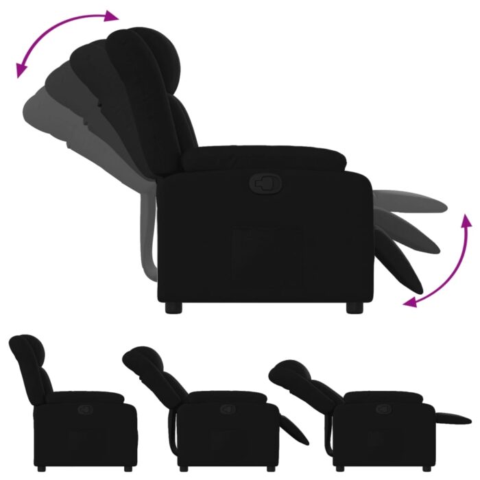 Fauteuil inclinable en tissu noir – Image 2