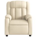 Fauteuil inclinable en tissu crème – Image 4