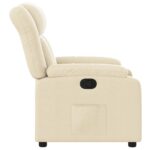 Fauteuil inclinable en tissu crème – Image 5
