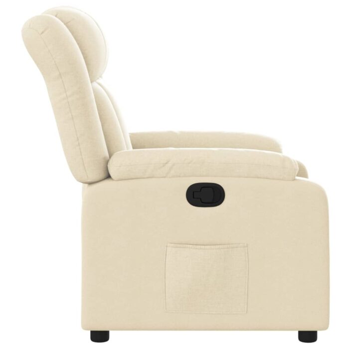 Fauteuil inclinable en tissu crème – Image 5