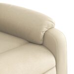 Fauteuil inclinable en tissu crème – Image 6
