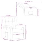 Fauteuil inclinable en tissu crème – Image 9