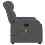 Fauteuil de massage inclinable gris foncé tissu – Image 6