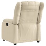 Fauteuil de massage inclinable crème tissu – Image 2