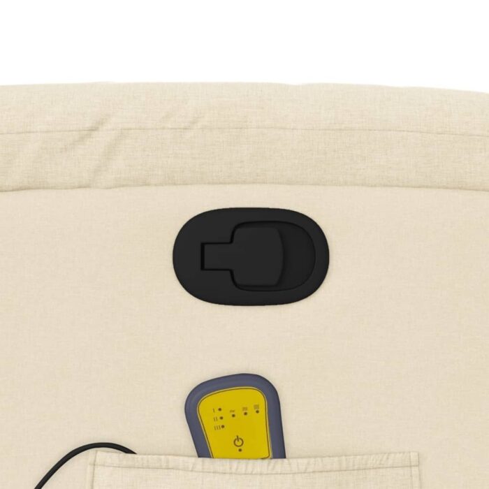 Fauteuil de massage inclinable crème tissu – Image 8