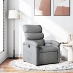 Fauteuil inclinable gris clair tissu
