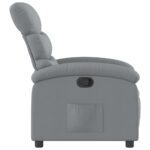 Fauteuil inclinable gris clair tissu – Image 2
