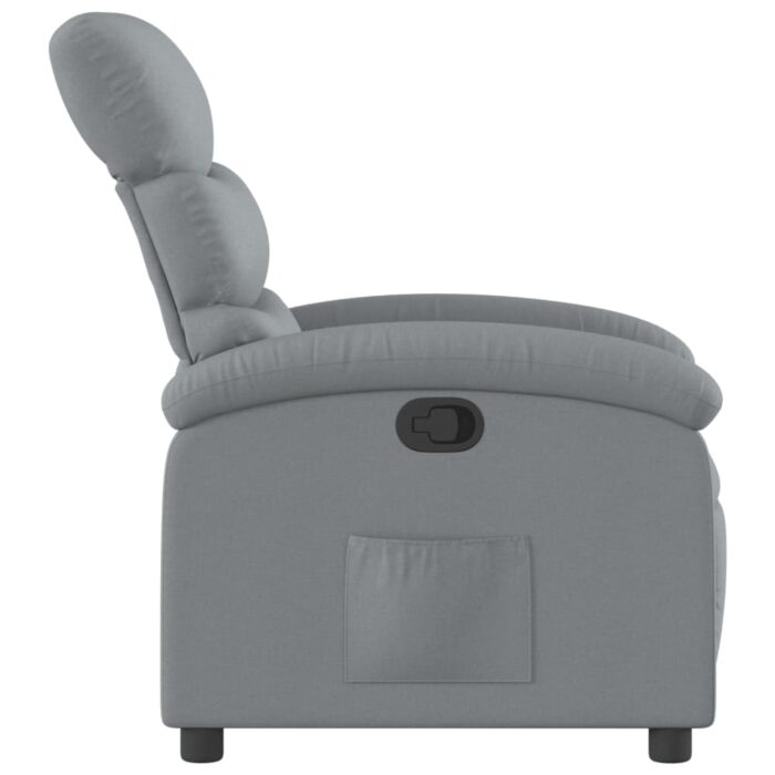 Fauteuil inclinable gris clair tissu – Image 2