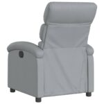 Fauteuil inclinable gris clair tissu – Image 3