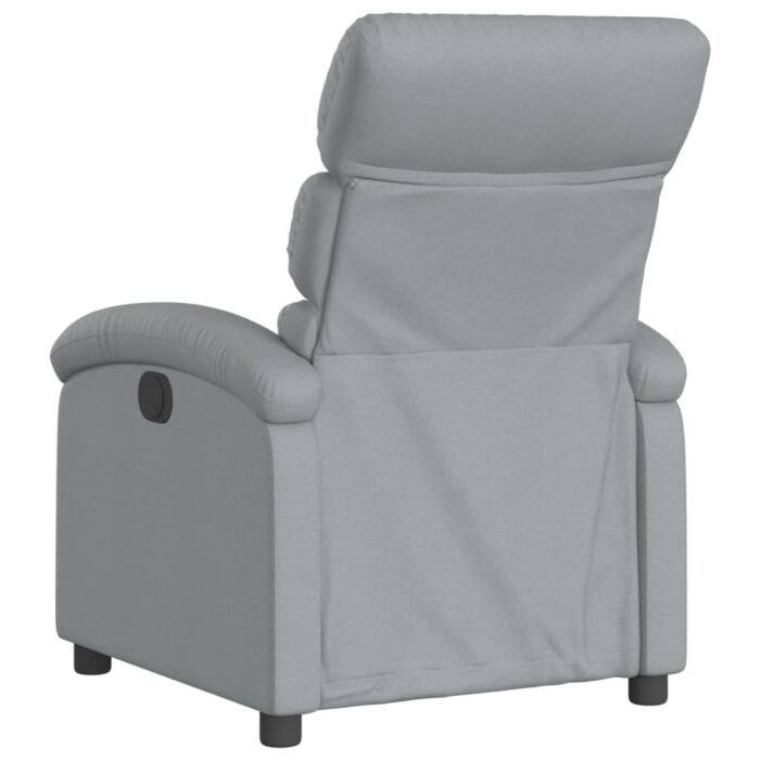 Fauteuil inclinable gris clair tissu – Image 3