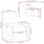 Fauteuil inclinable gris clair tissu – Image 9