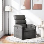 Fauteuil inclinable gris foncé tissu