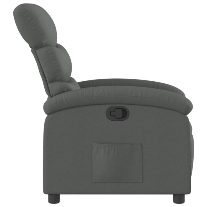 Fauteuil inclinable gris foncé tissu – Image 2
