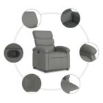 Fauteuil inclinable gris foncé tissu – Image 5
