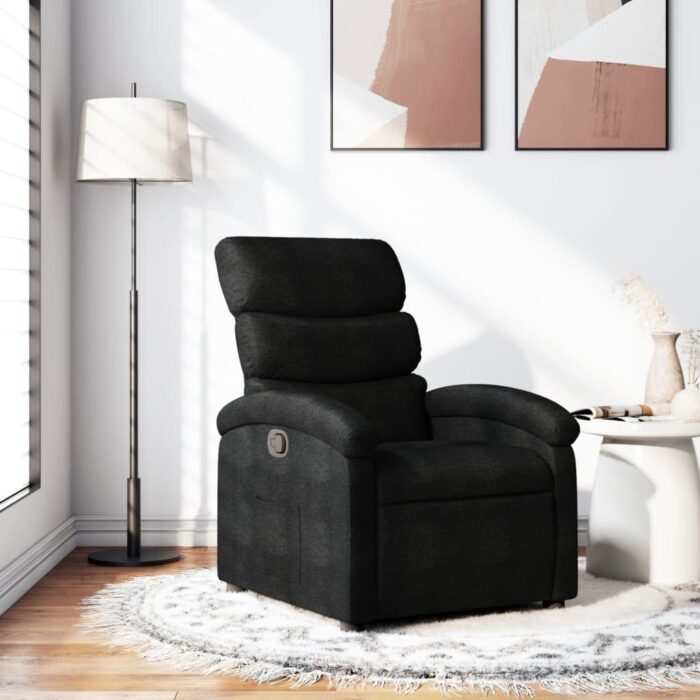 Fauteuil inclinable noir tissu – Image 1