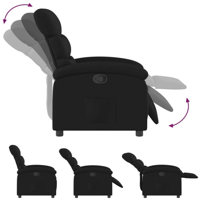 Fauteuil inclinable noir tissu – Image 4