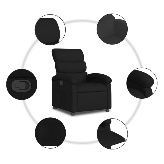 Fauteuil inclinable noir tissu – Image 5