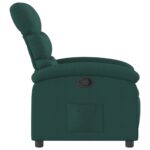 Fauteuil inclinable vert foncé tissu – Image 2