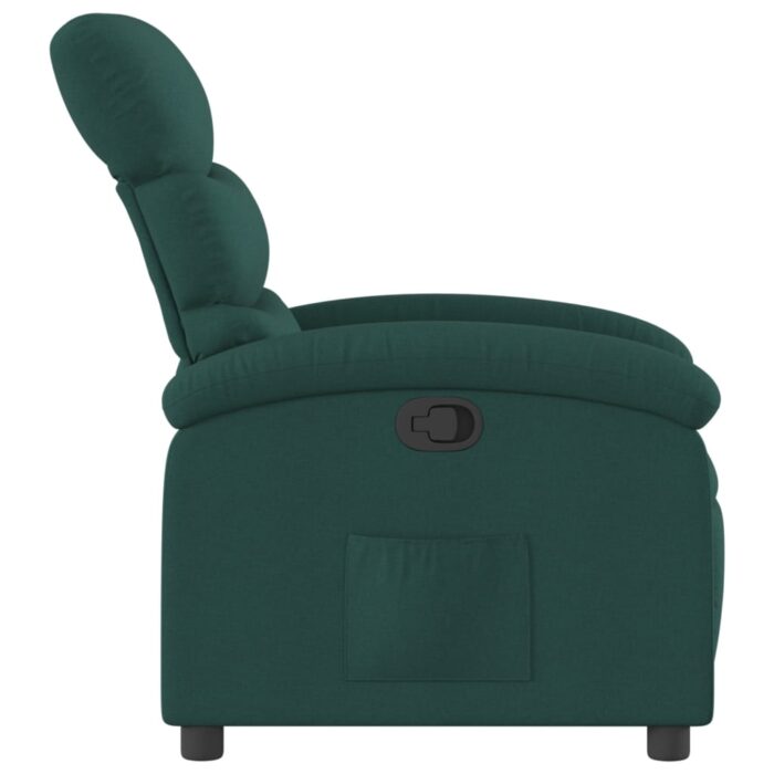 Fauteuil inclinable vert foncé tissu – Image 2