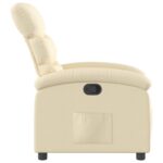 Fauteuil inclinable crème tissu – Image 2