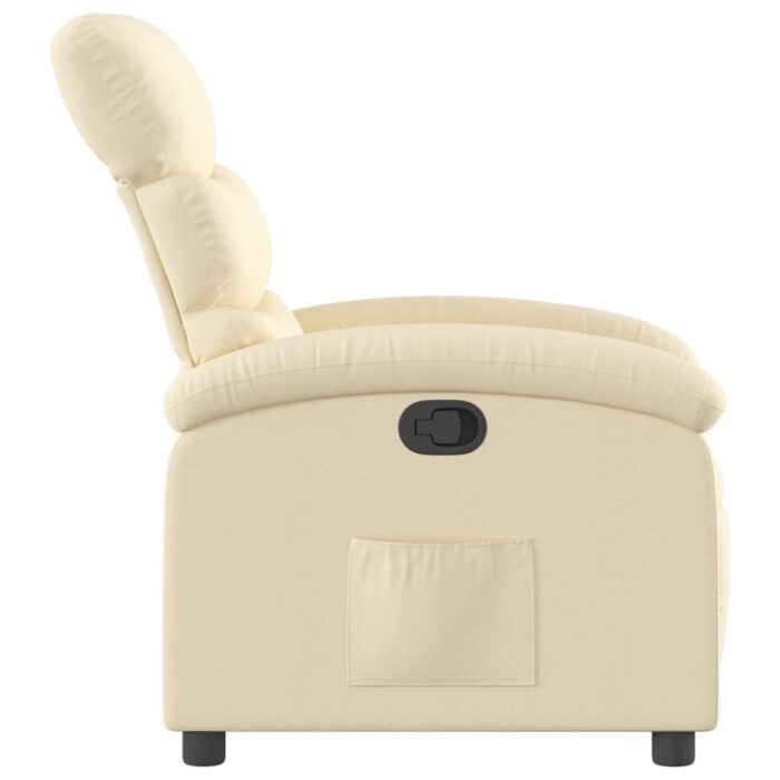 Fauteuil inclinable crème tissu – Image 2