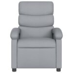 Fauteuil inclinable de massage gris clair tissu – Image 2