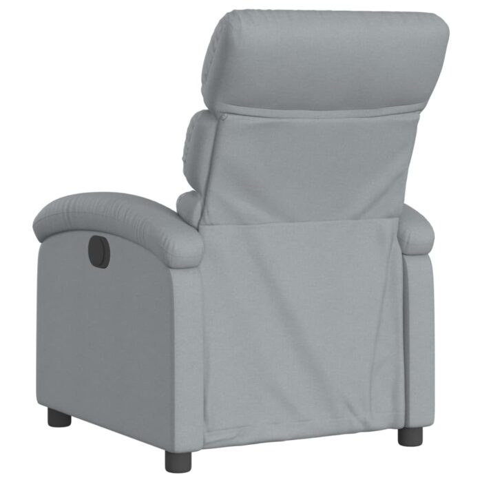 Fauteuil inclinable de massage gris clair tissu – Image 4