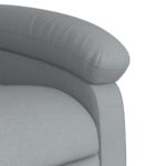 Fauteuil inclinable de massage gris clair tissu – Image 7
